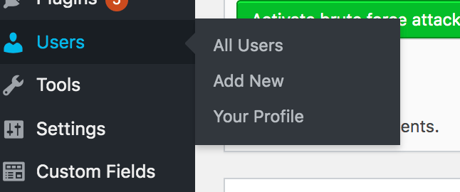 in WP-ADMIN, find the "USERS" menu, and select "ADD NEW"