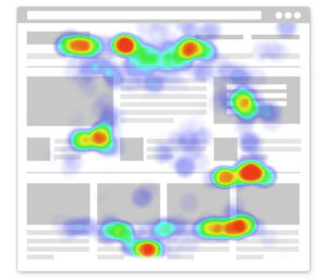 Heatmap showing what elements of the page are being used.